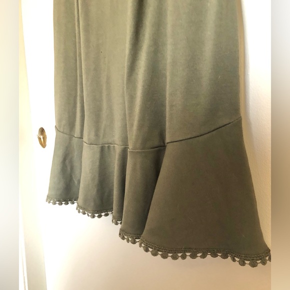 Olive Green Fit & Flare Short Sleeve Dress Women's Size Med - Picture 5 of 6